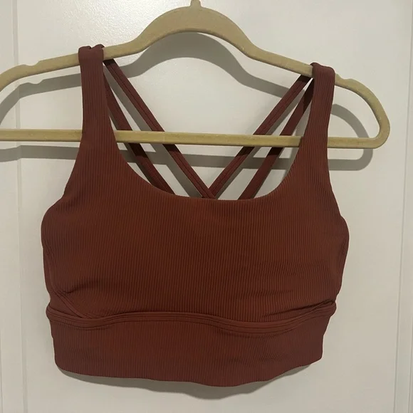 Lululemon Energy Bra Ribbed Spiced Chai sz 10 - Picture 1 of 3